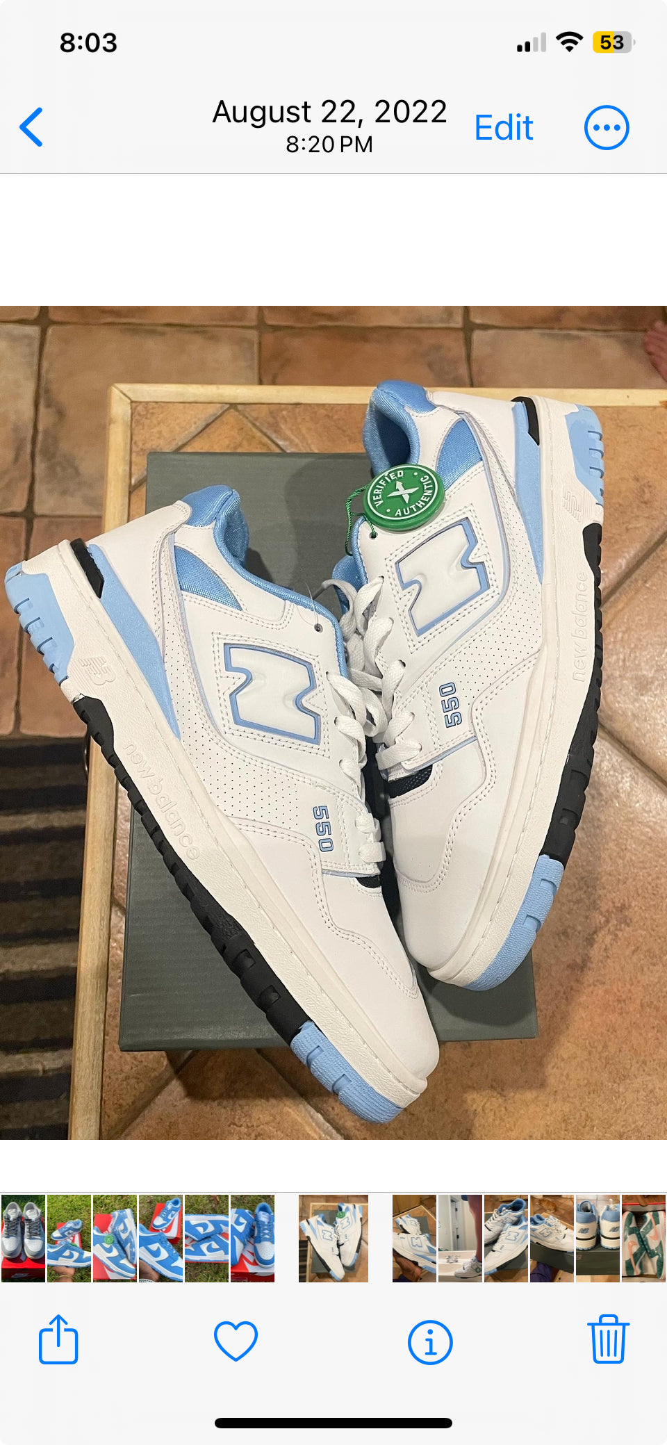 New Balance 550 “ UNC White University Blue”