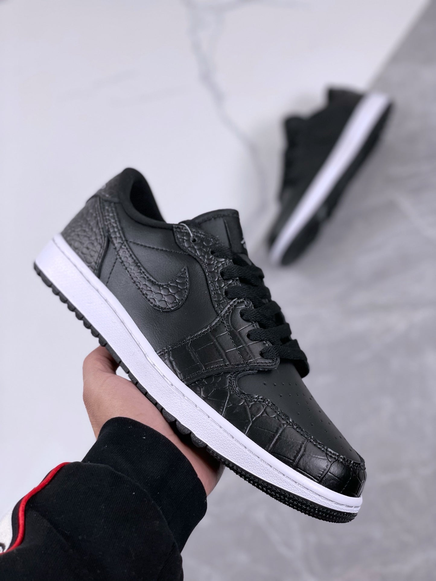 Air Jordan 1 Low Gold “Triple Black Croc”
