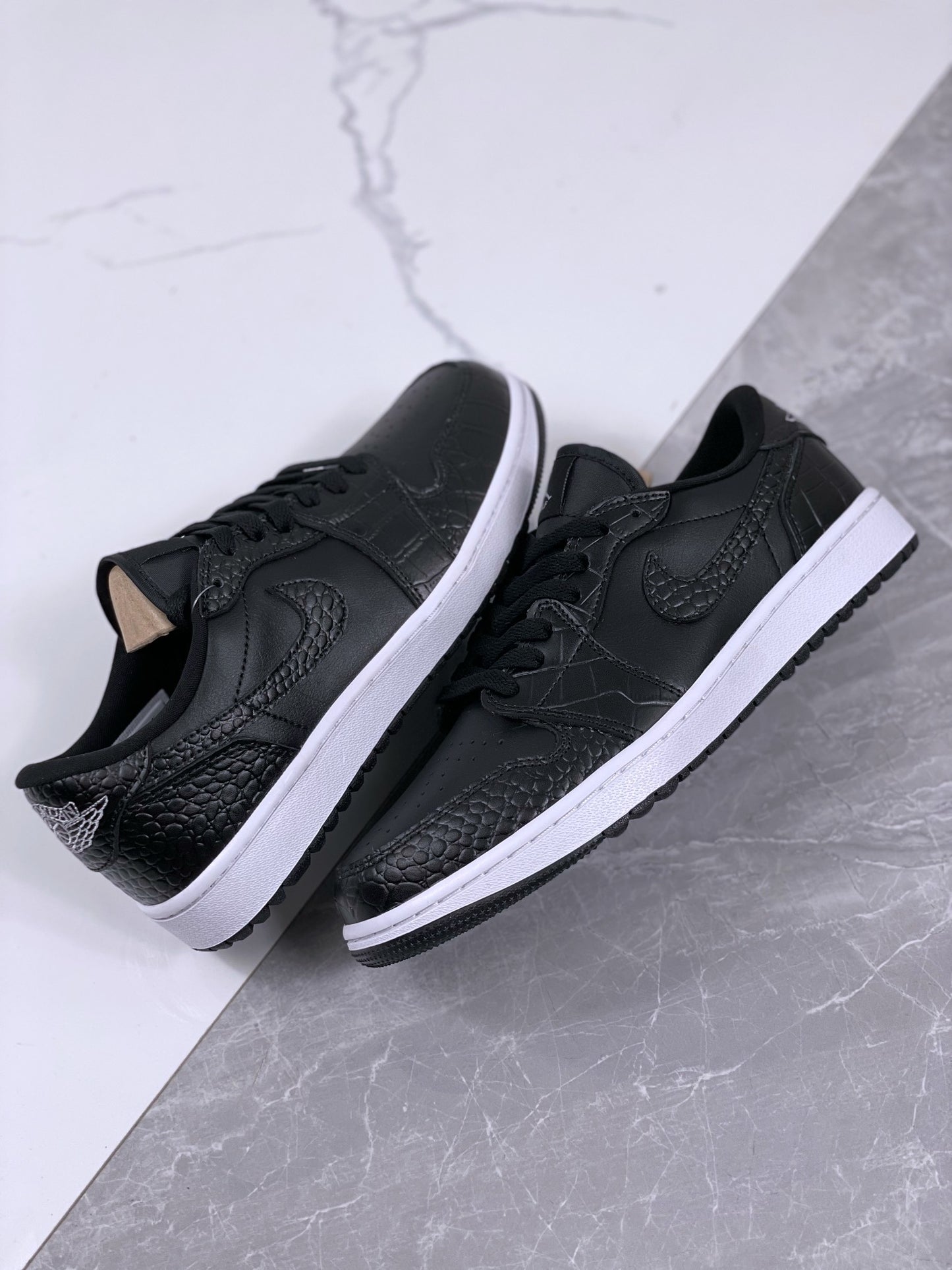 Air Jordan 1 Low Gold “Triple Black Croc”